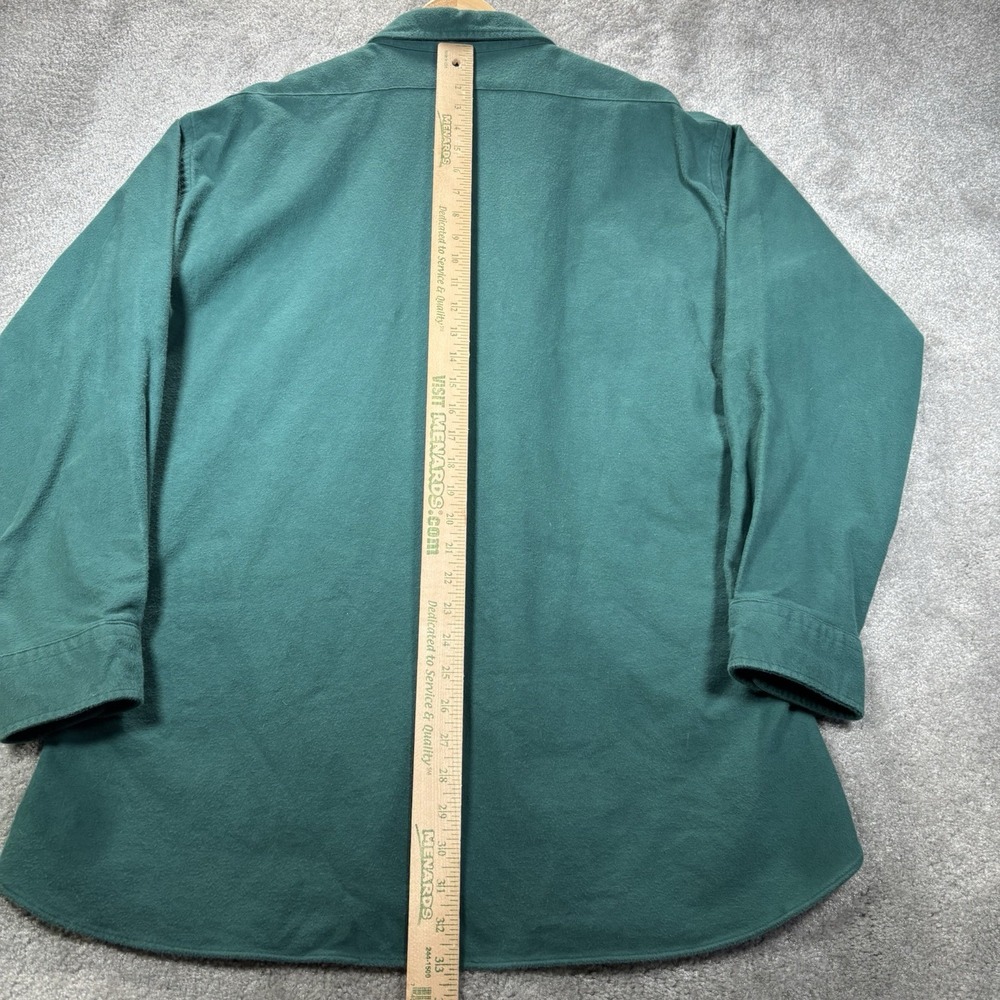 Vintage LL Bean Chamois Cloth Shirt Womens 18 Deep Teal Green Heavy Made In USA - Picture 6 of 6